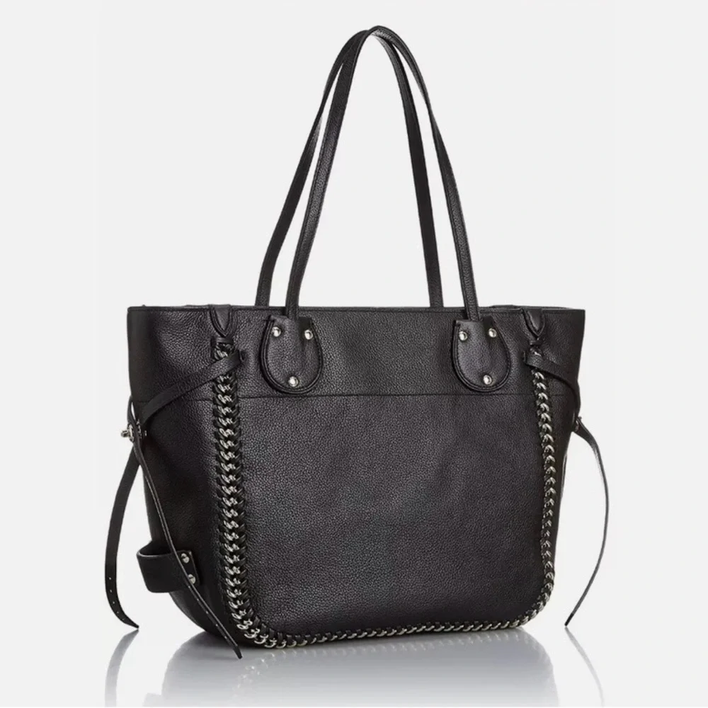 NWT Coach Whiplash Black Leather Tatum Satchel Bag w/ Gold Accents Retail $550 - Picture 3 of 12